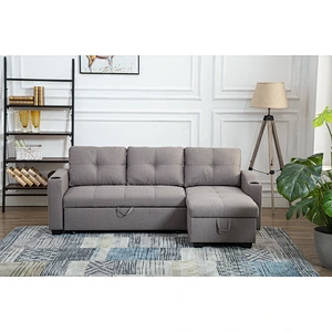 Gray modern style healthy and rational design small high quality living room sofa bed with storage function