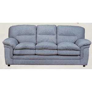 Premium blue comfort chenille triple seat with low armrests living room cut & sew sofa cover