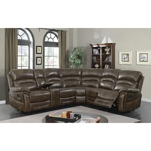 Frank Furniture 2020 New design modern style Air leather 7 seater sectional couch corner sofa