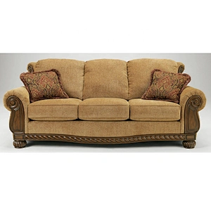 Factory Price  High-end Antique Living Room Furniture Solid Wood Sofa With Three-seat