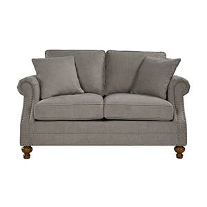 Beige modern design with vintage foam nails high quality sponge living room double sofa