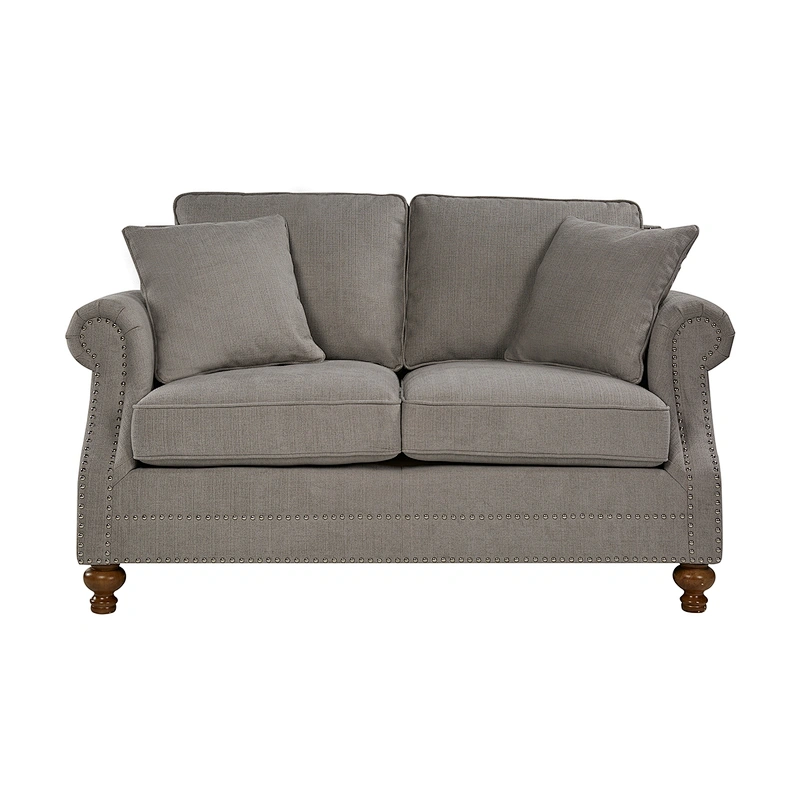 Beige modern design with vintage foam nails high quality sponge living room double sofa