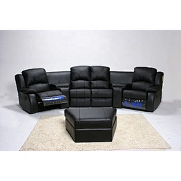 2020 high quality healthy furniture black modern simple with ottoman manual multi-function living room recliner sofa