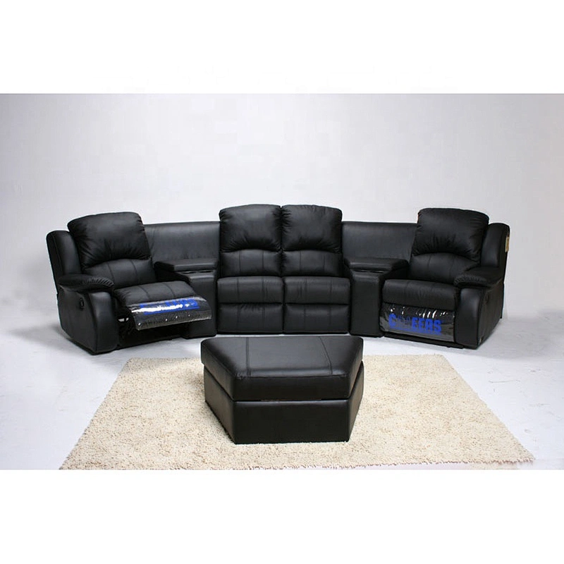 2020 high quality healthy furniture black modern simple with ottoman manual multi-function living room recliner sofa