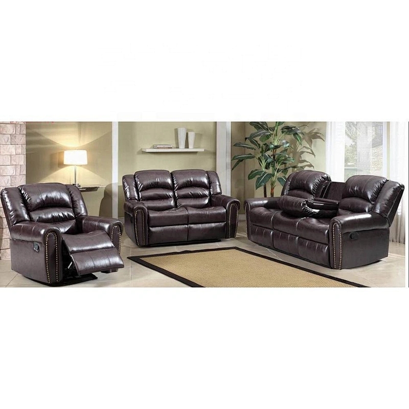 2020 living room furniture double with retro bubble nails multifunctional lazy boy design high quality drop down recliner sofa