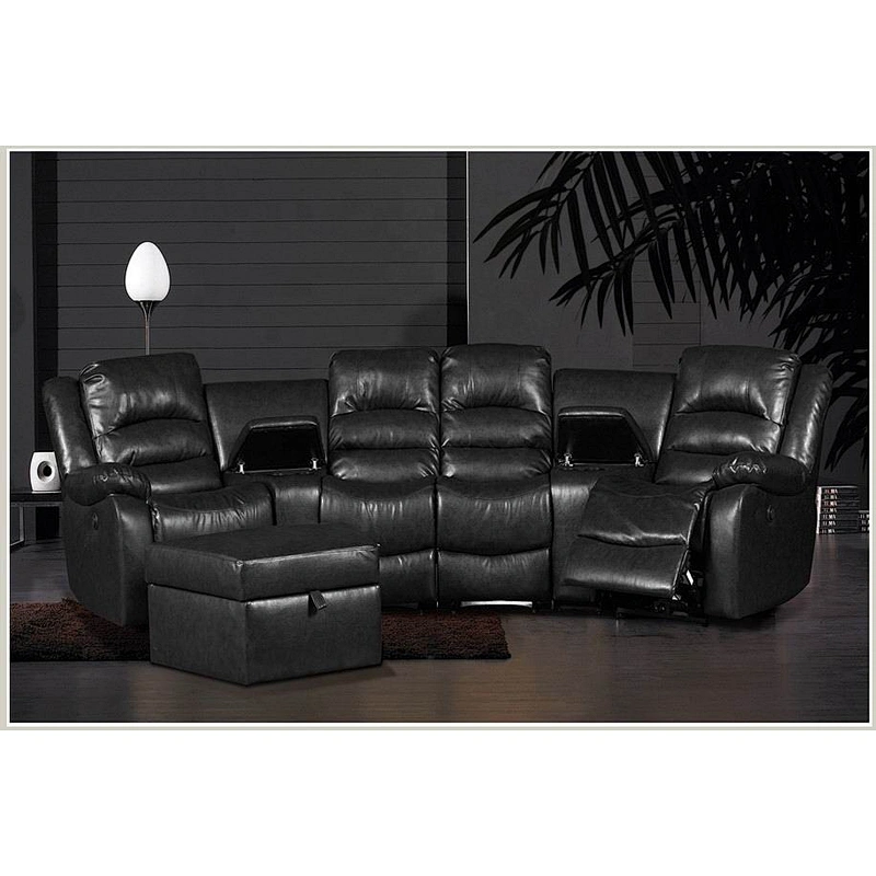Light brown comfortable health sponge large backrest modern beautiful design living room furniture 3+2+1 recliner sofa