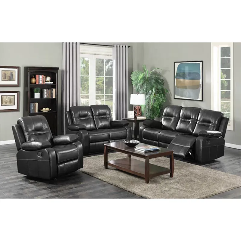Frank Furniture 2019 Newest Design Recliner Chair Sofa  Luxury  Material Living Room Furniture 3 Seat Recliner Sofa Set