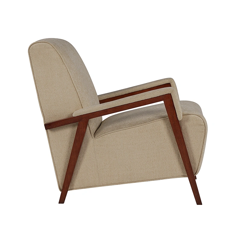 Cheap factory leisure chair french design chair armrest wooden legs frame furniture