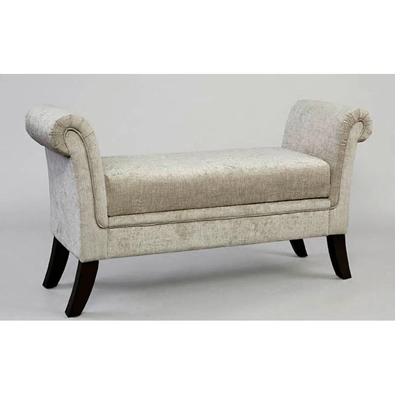 2019 Newest custom made comfortable and breathable velvet suede exquisite storable bench ottoman