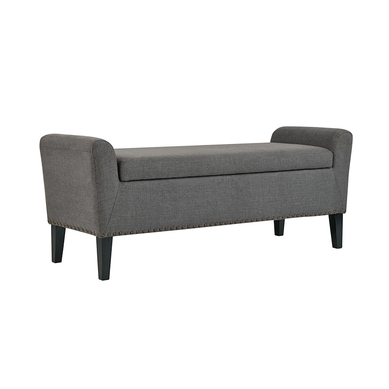 Modern style 2019 Newest hot selling custom made Comfortable Solid wood feet storage bench ottoman