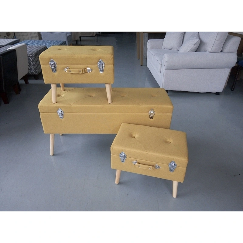 Frank furniture wholesale storage bench ottoman stool living room furniture 2019 new model trunk indoor European style ottoman