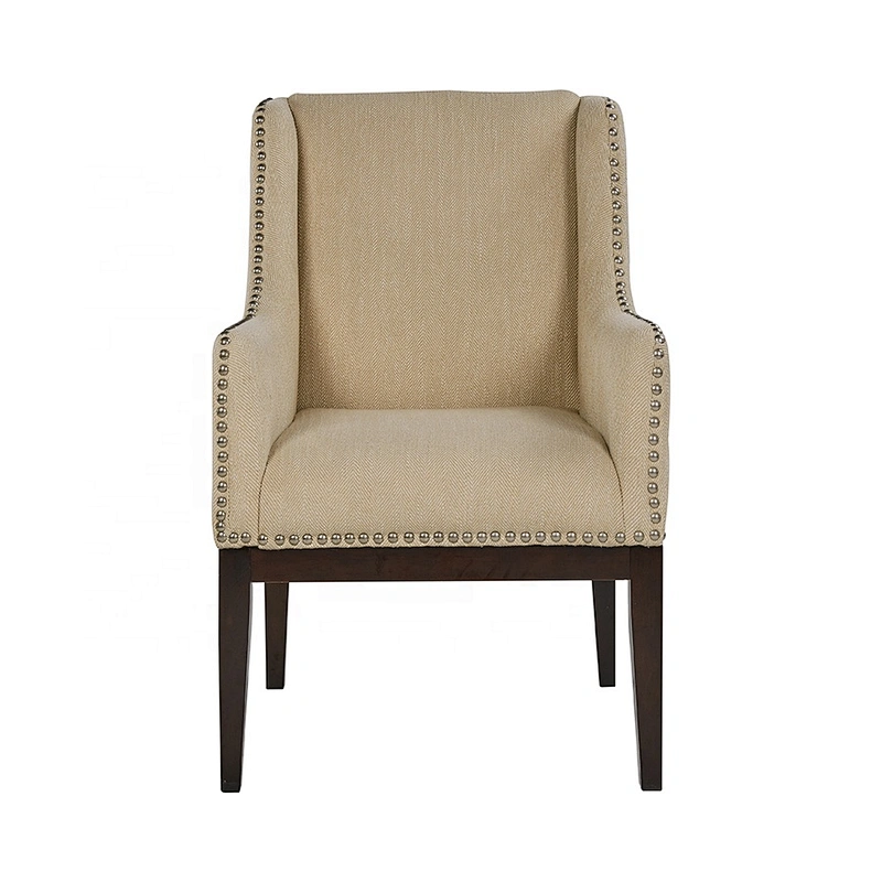 Leisure  Design  Factory Price Dark Blue Linen Sofa Chair With Bubble Nail