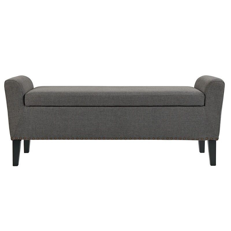 Modern style 2019 Newest hot selling custom made Comfortable Solid wood feet storage bench ottoman