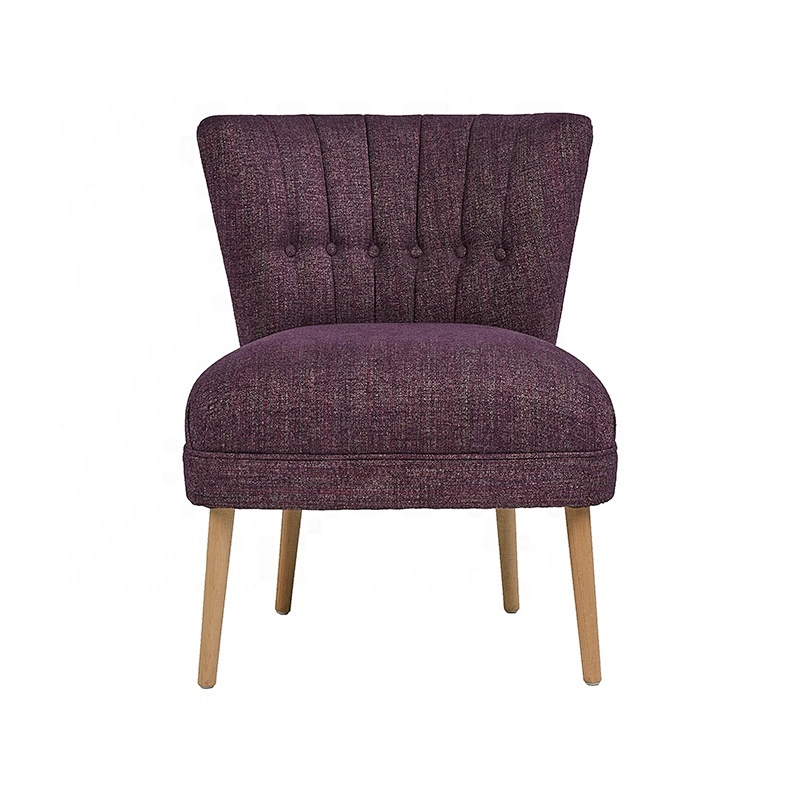 Comfort Modern Living Room Chairs Leisure Chairs Sofa Purple Cotton and Linen