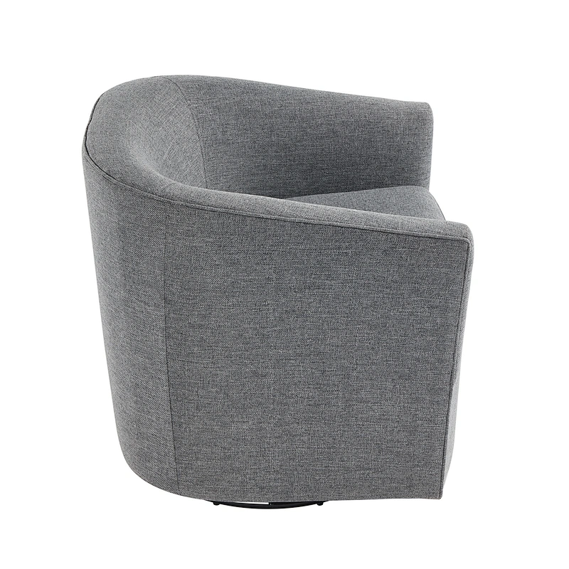 Cheap Price Living Room Furniture  Grey Linen Material Simple Rotatable Sofa Chair