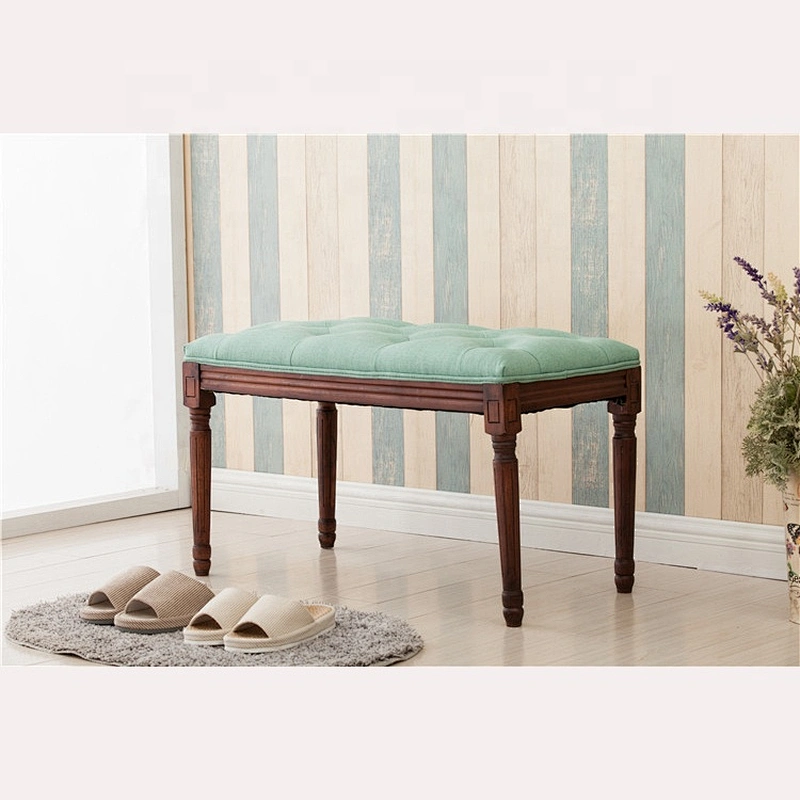 Cheap Factory modern design Non-toxic high quality green long living room ottoman bench
