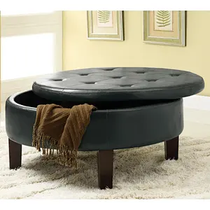 round ottoman storage fabric upholstered storage ottoman velvet tool living room furniture