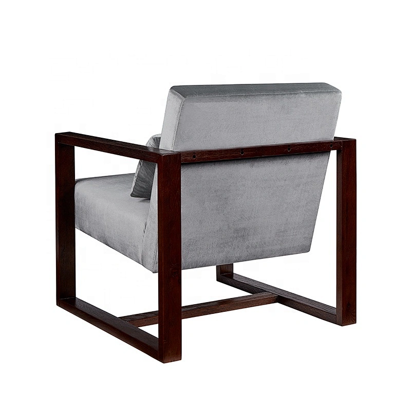 Wood Frame Leisure Fabric Upholstered Comfortable Living Room Arm Chair