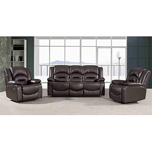 Indian old luxury leather belt retro beautiful bubble nail multi-function with drop down USB recliner sofa set