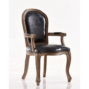 Frank furniture Modern classic wood design wooden leg louis dining Chairs with wood arm
