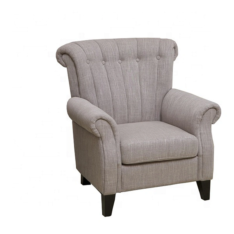 High Quality Modern Literary Design Style Grey Linen Material  Chair For Living Room