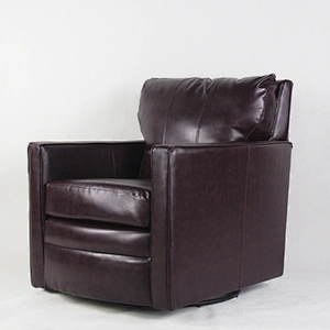 Frank Furniture Comfortable Living Room Leather Chair Accent Swivel Lounge Chair