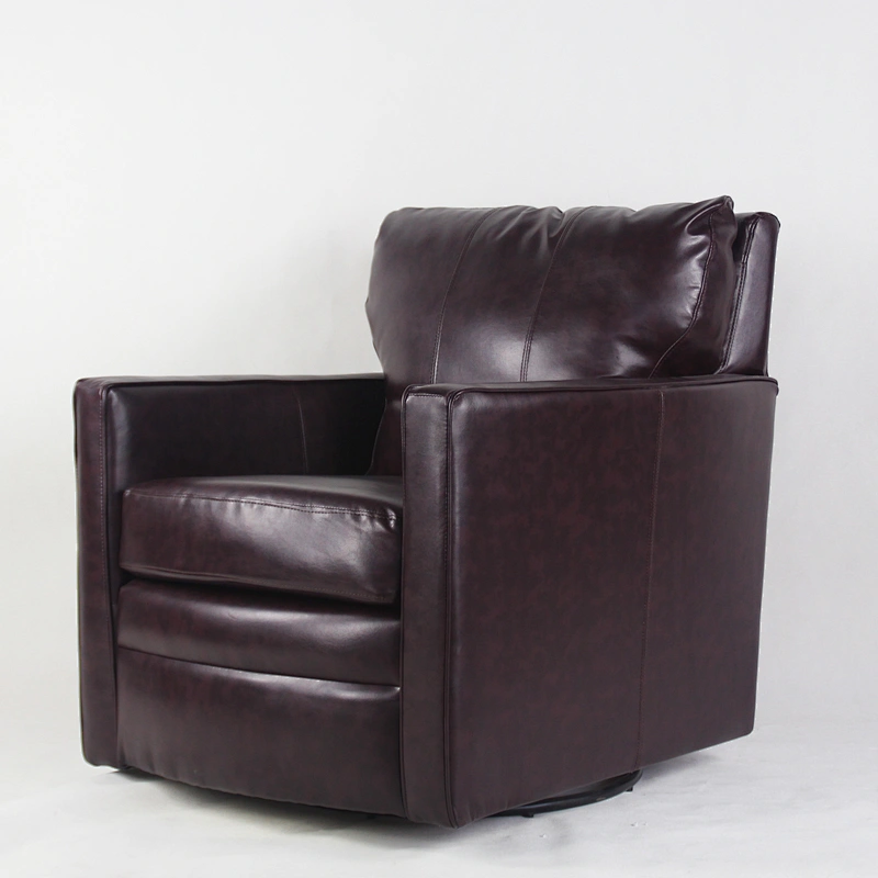 Frank Furniture Comfortable Living Room Leather Chair Accent Swivel Lounge Chair