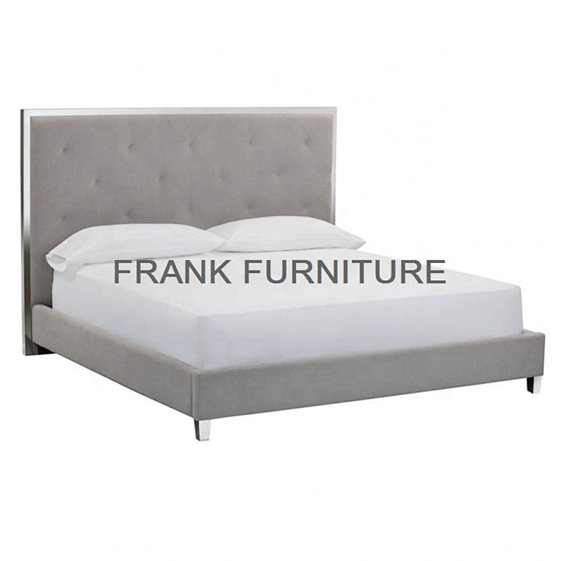 Latest Double Design Slat Wood Furniture Bed