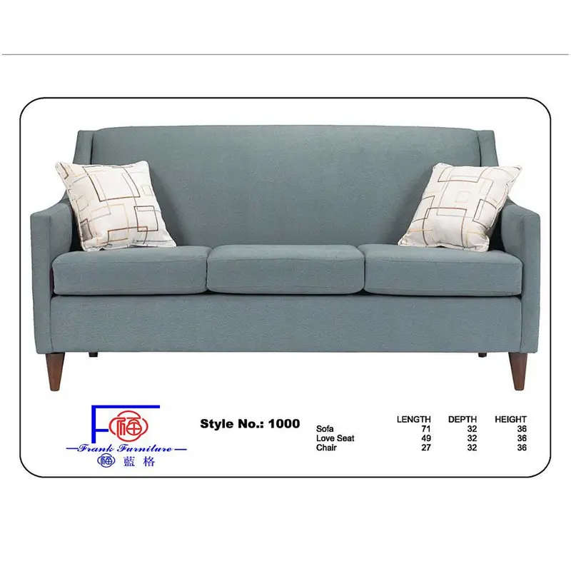 Chocolate color fabric European modern soft health elastic large sponge high quality wooden living room 3+2 sofa set