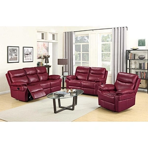 Hot Sale Comfortable Modern Red Air  Leather Living Room Furniture  Recliner Sofa