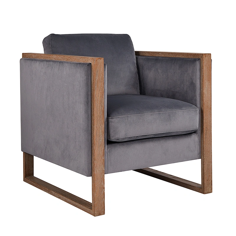 Cheap factory leisure chair french design chair armrest wooden legs frame furniture