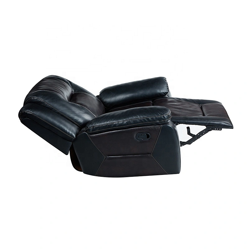 New Design High Quality Black Air Leather Living Room Furniture  Recliner Sofa Set
