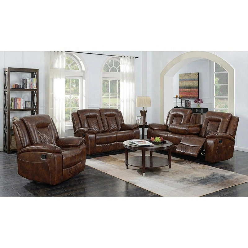 2019 Newest Design Living Room Furniture Luxury Leather Recliner Sofa With Cup Holder