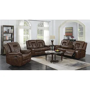 2019 Newest Design American Style Luxury  Leather Living Room Furniture  Recliner Sofa
