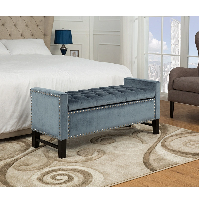 Frank Furniture Italian Style Ottoman Stool Ottoman Storage Customized With Nails Ottoman Storage Bench