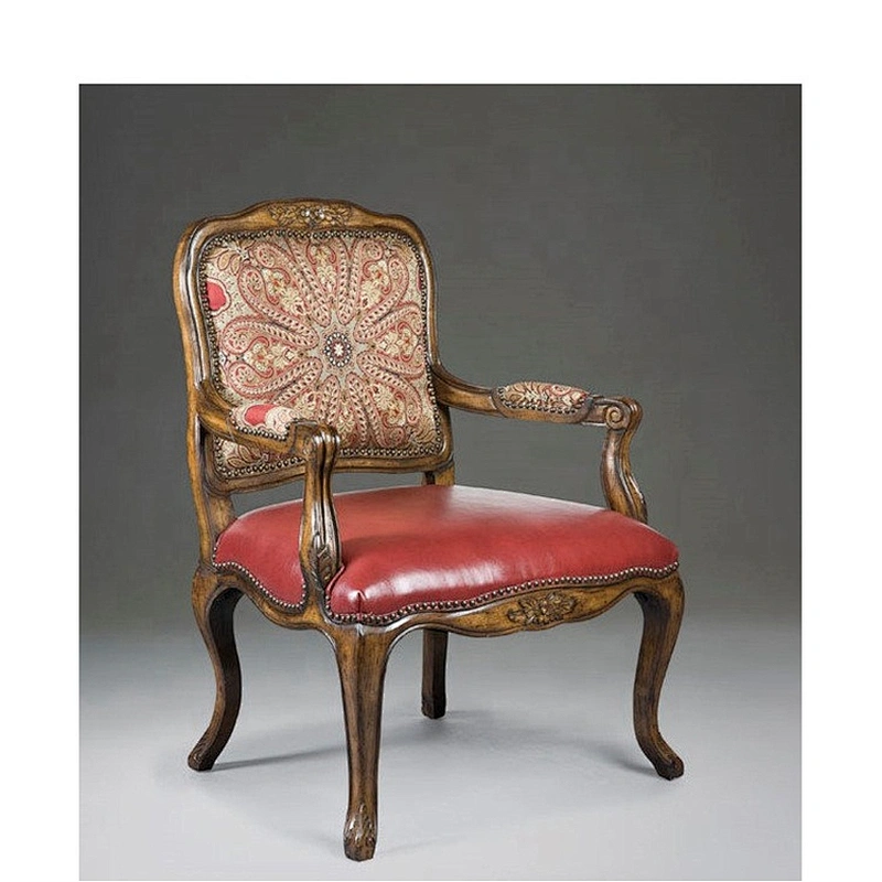Chinese easy sale accent wooden chair luxury style fashion fabric chair wooden