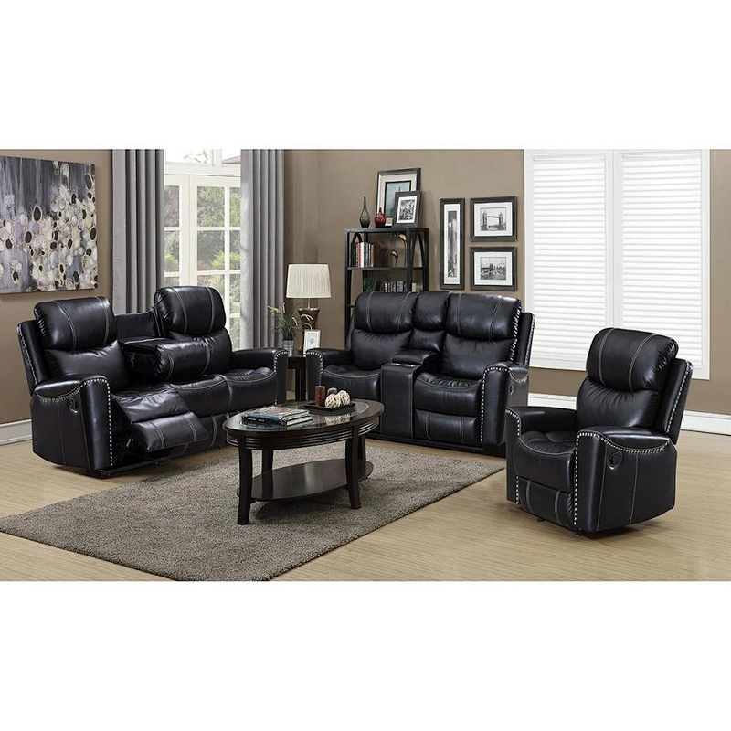 2019 Newest Design Living Room Furniture Luxury Leather Recliner Sofa With Cup Holder