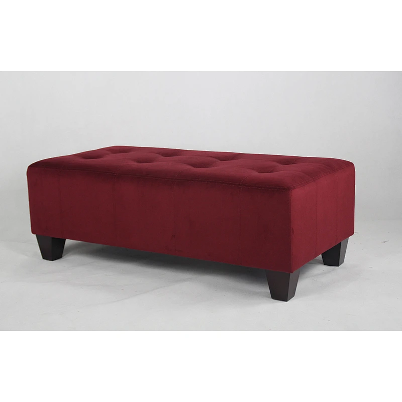 Red leather small modern style simple storage living room square coffee table Ottoman