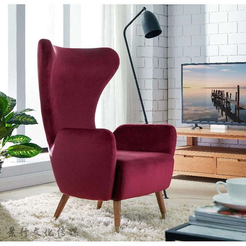 Living room furniture hot selling Red comfortable high back low foot high quality chair