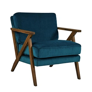 Newest Design popular Style Blue Velvet Wooden Feet  Sofa Chair  For Living Room