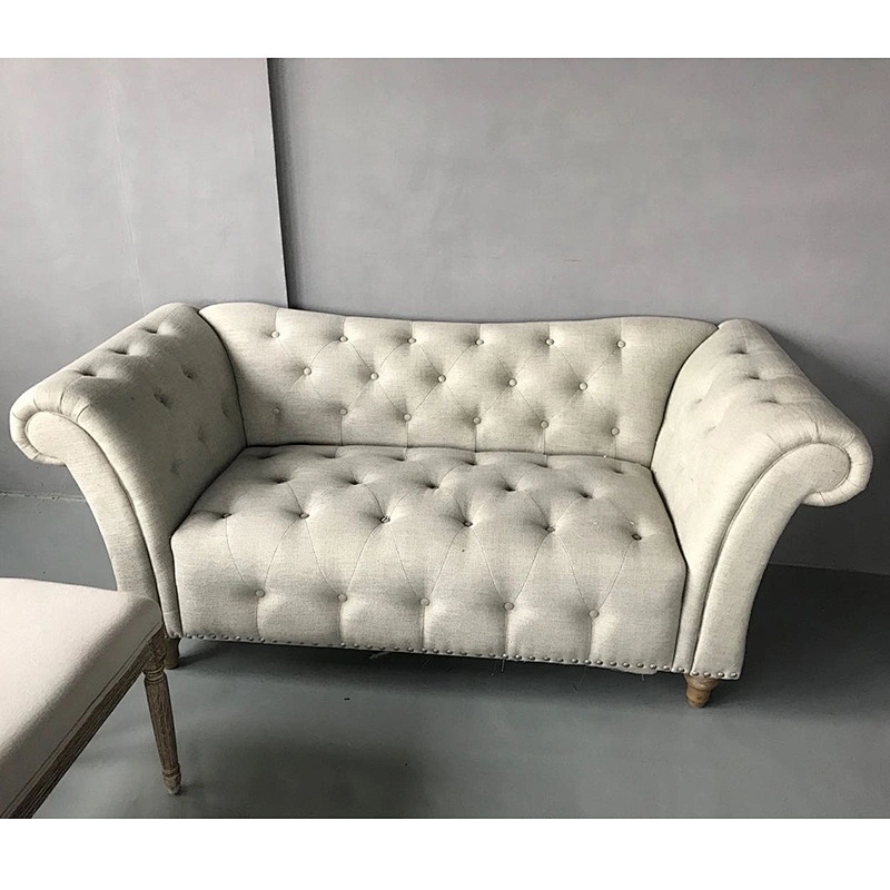 2019 New Product Living Room Pull Buckle Sofa Modern Velvet Fabric Sturdy Leg Sofa