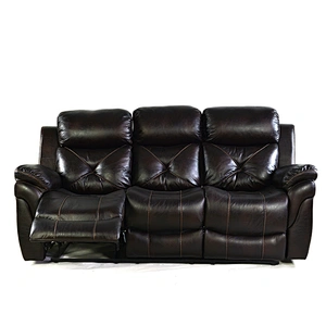 Frank Furniture Hot Sale Recliner Leather Sofa Chair 3 Seater Customized Pull Back Detail Recliner Sofa Set