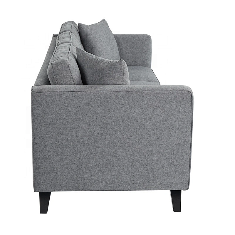 High Quality Three Seat Fabric Modern Furniture Sofa With Walnut Wood Legs