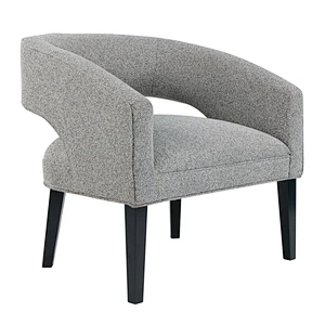 Light gray modern simple and comfortable style pure wooden footstool high quality living room seat chair