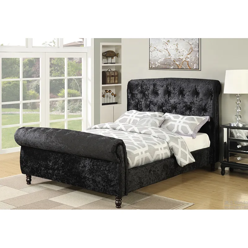 Cheap factory direct price  fabricdouble upholstered home furniture bedroom set