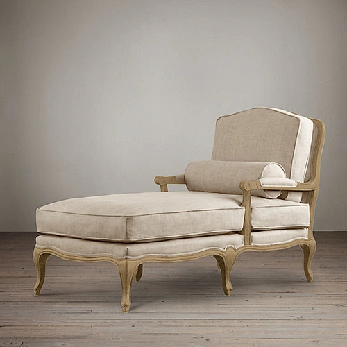 Frank Furniture French Style Chaise Design Wooden Base Soft Upholstery Couvre Chaise  Lazy Chaise Lounge