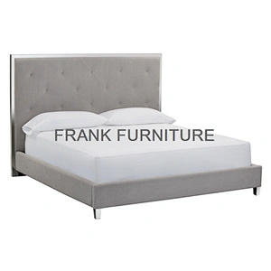 Wholesale Leather Upholstered Bed/Simply PU Bed Frame Of Hotel