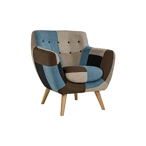 High-end home furniture leisure chair wooden legs frame fabric chair soft living room chair