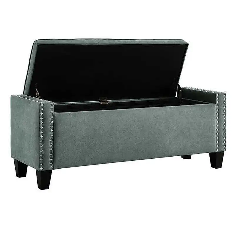 Comfortable luxury short plush fabric with beautiful bubble design High quality living room storage bench ottoman