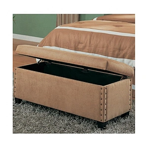 Hot Sale High Quality Modern Style Blue Linen Material  Ottoman&Bench With Storage Space For Living Room